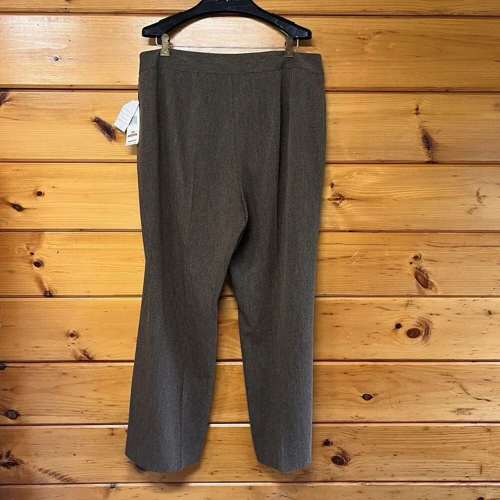 $119 Jones New York Vintage Signature Stretch Brown/ Charente Dress Pants 18W